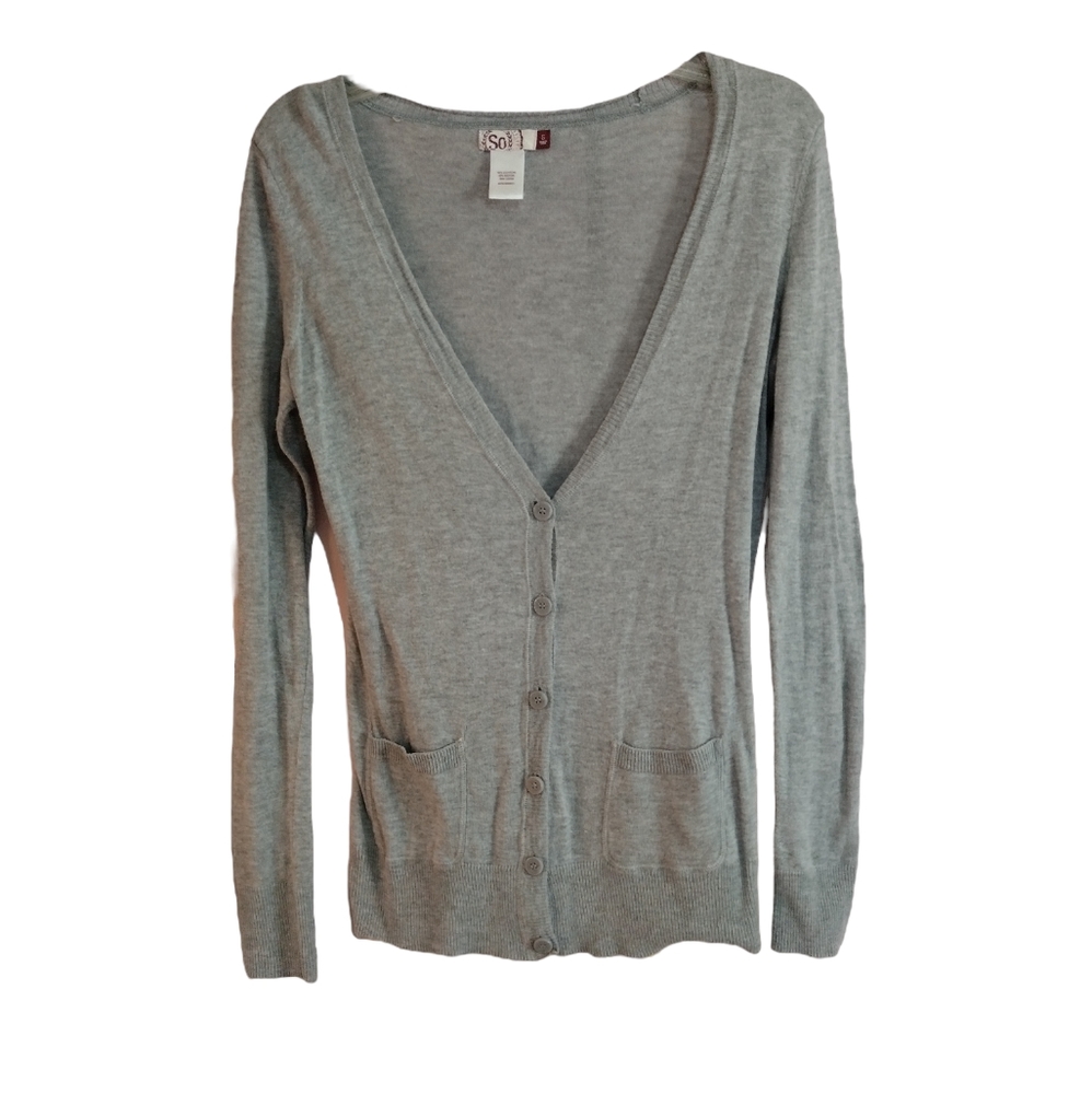 SO Gray Long Sleeve Cardigan